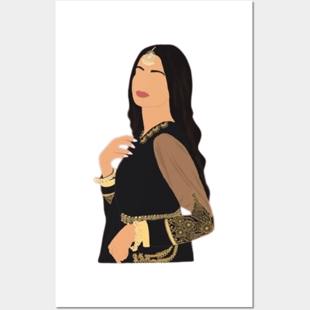 Desi Girl Faceless Illustration Wall Art by harjotkaursaini